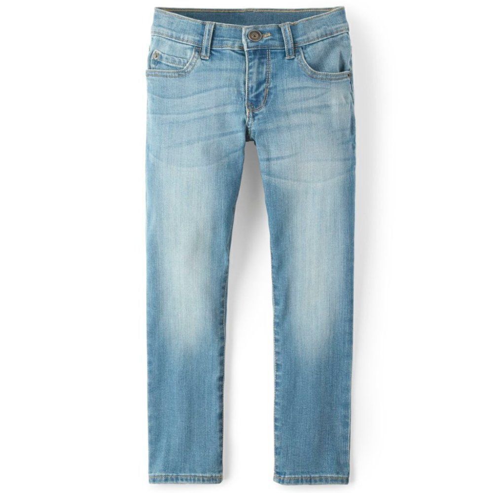 The Children’s Place Boys Blue Denim Basic Straight Stretch Jeans Size 14